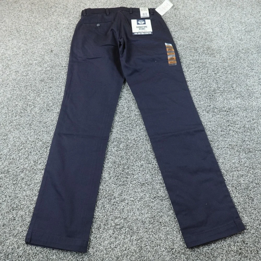 NEW Dockers Pants Mens 29X32 Navy Blue Khaki Slim Fit Chino Trouser Stretch Work